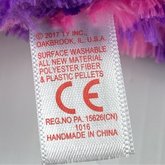 Beanie Boo Gilbert Giraffe 10 inch Plush 2017 Pink Purple Large - Picture 9 of 10